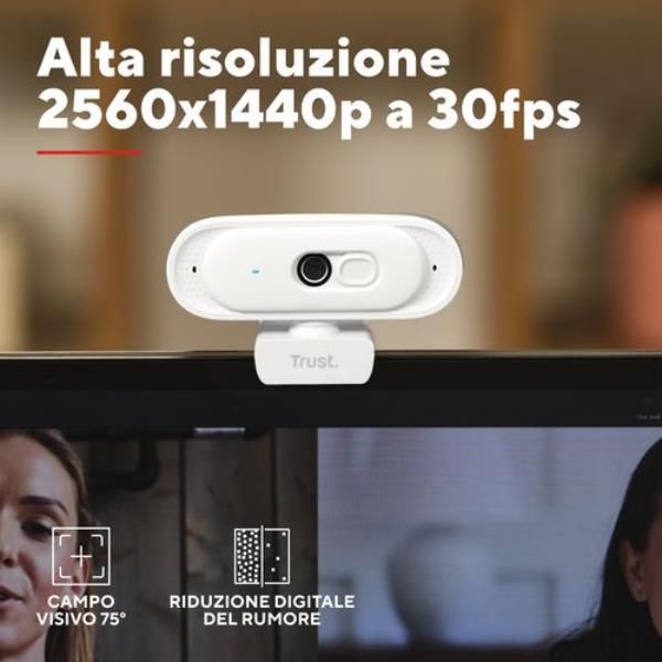 TRUST 26180 - QHD 2K Webcam Weiss