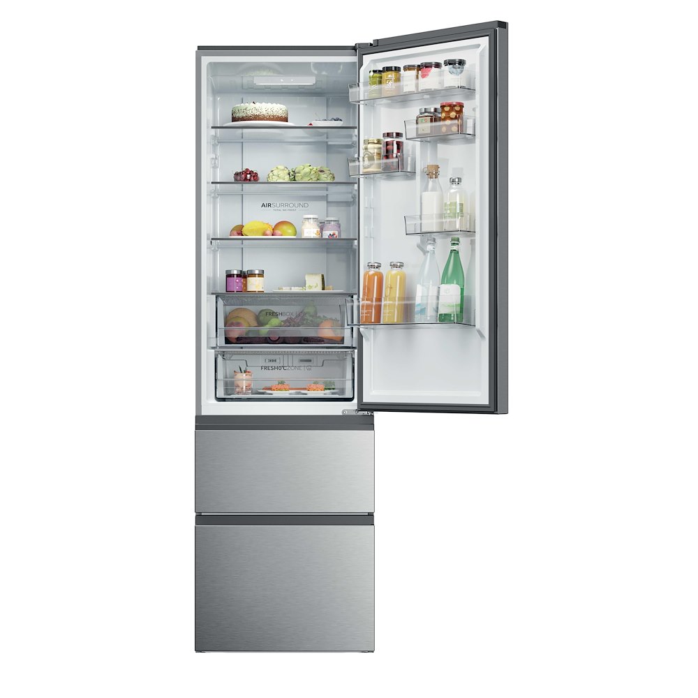 HAIER HTR3620CNMG - Kombi Kühlschrank Silber 414L