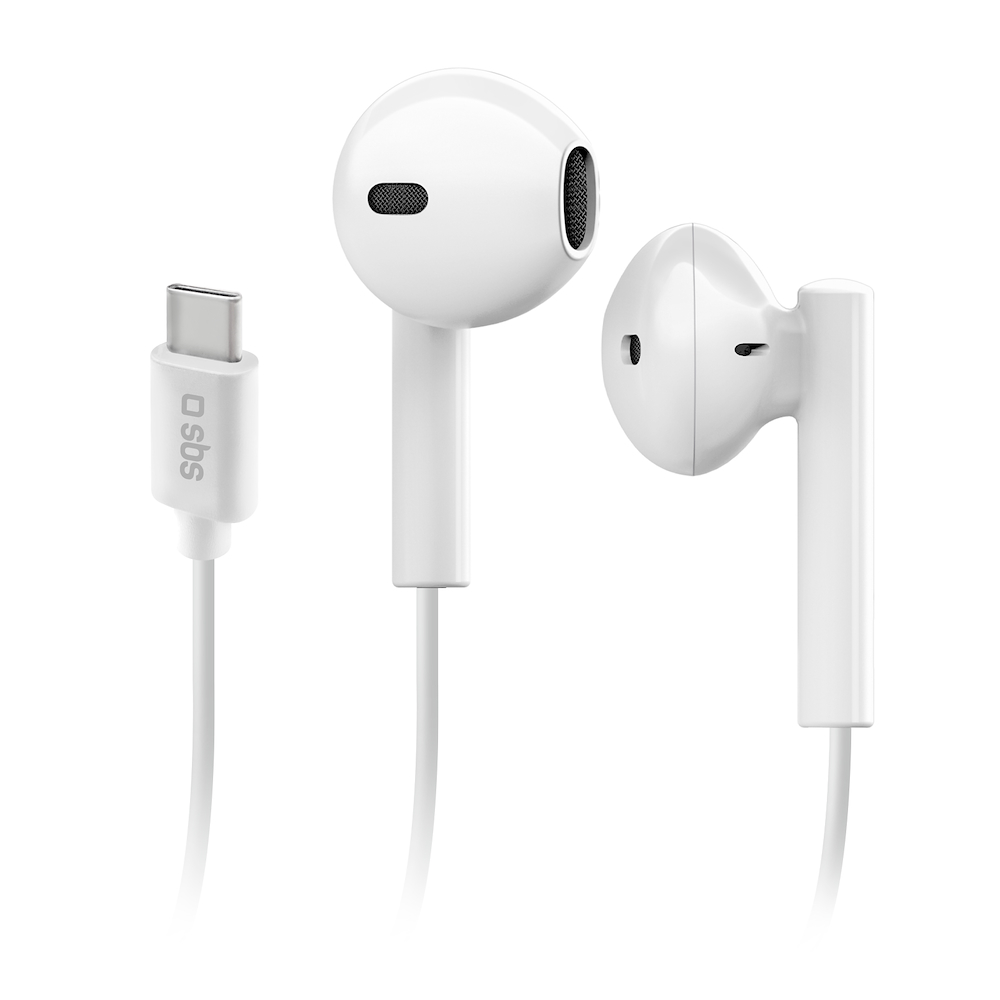 SBS TEEARTYCAPW - Halb In-Ear Kopfhörer USB-C Weiß