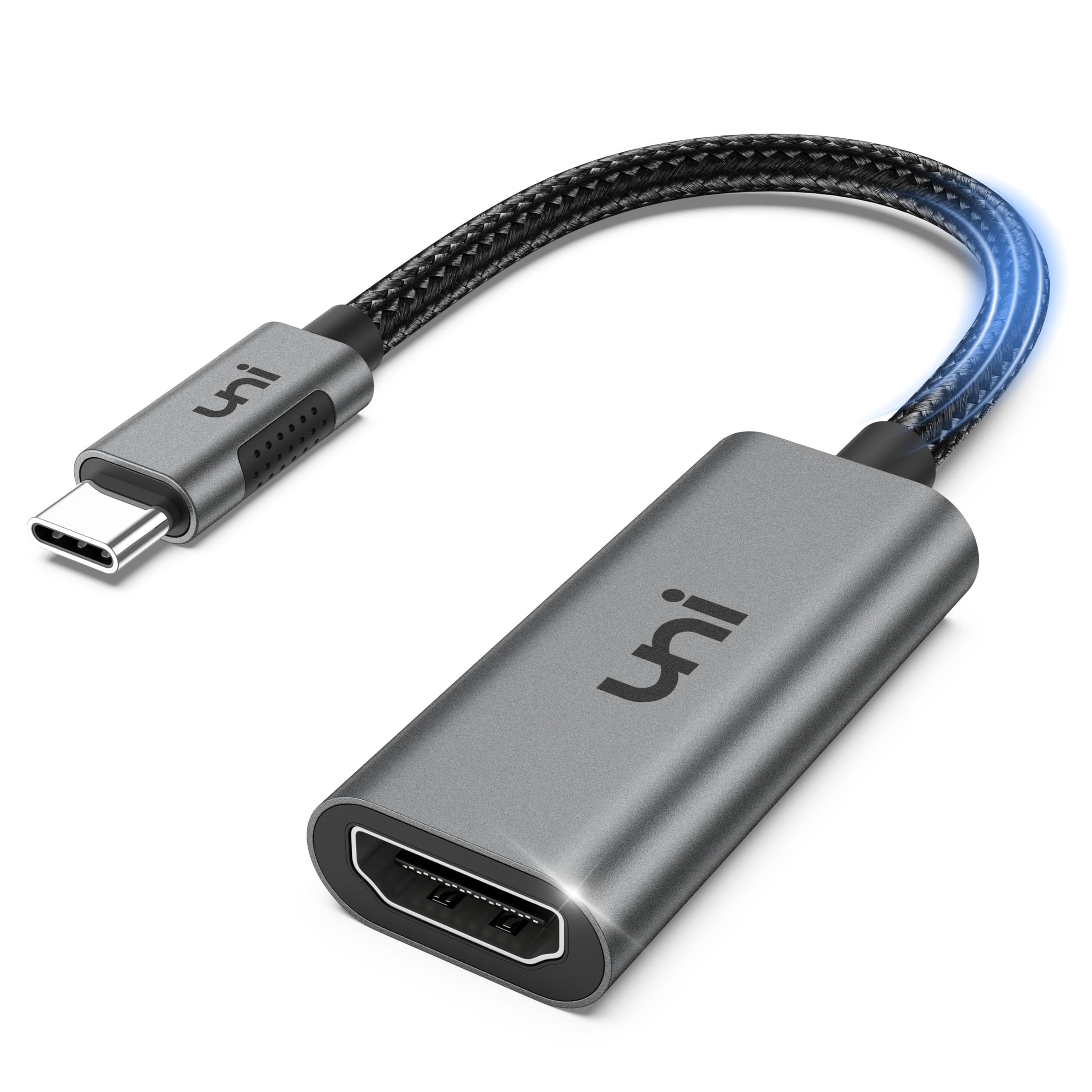 COM USB-C TO HDMI ADAPTER, ALUMINUM CASE, 4K*2K /60HZ (4:4:4) GREY