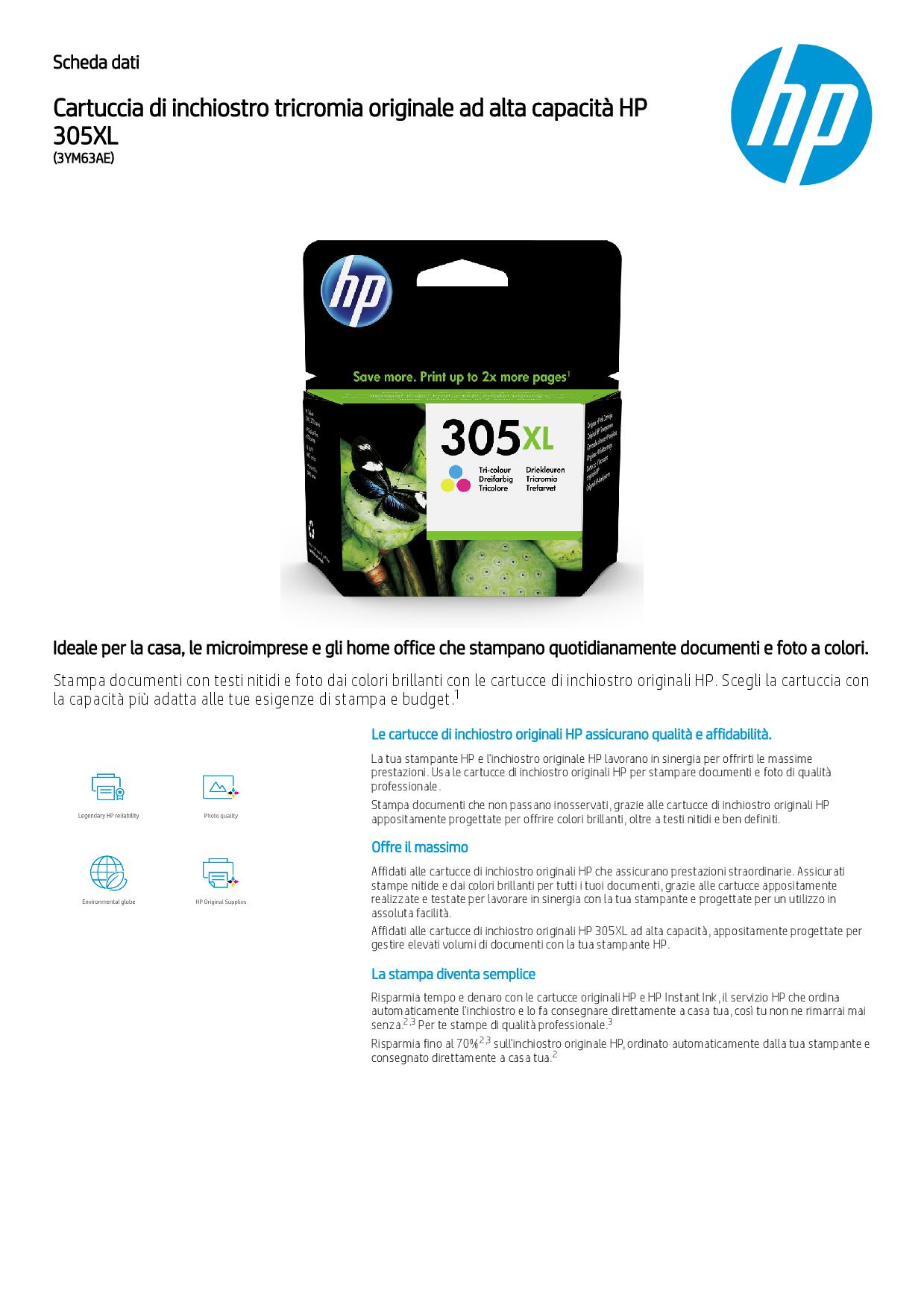 HP 3YM63AEBL - 305XL Farbpatrone für Tintenstrahldrucker