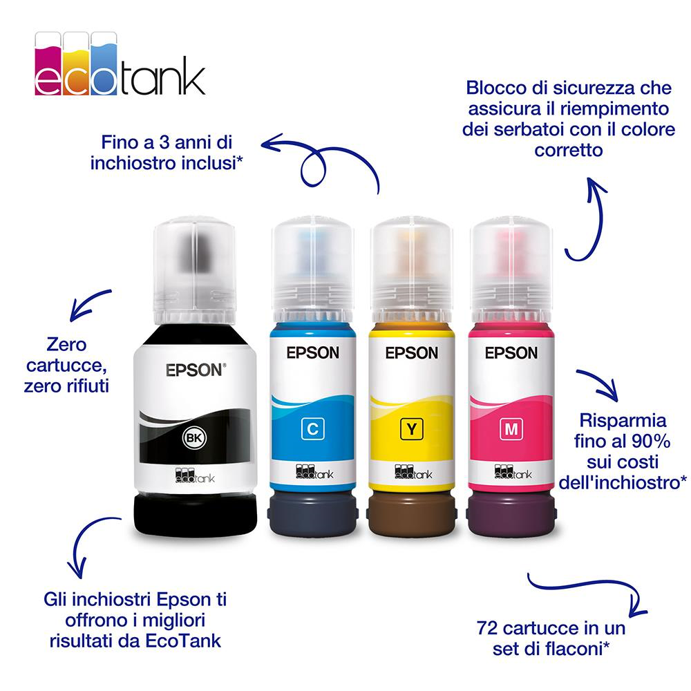 EPSON C13T03M140 - C13T03M140 0497274 FLAmitE INCHIOSTRO ECOTANK ET-MX1XX XL BLACK