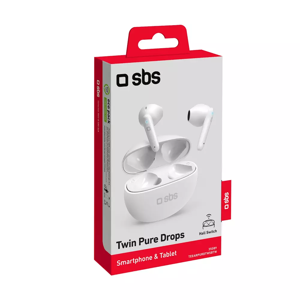 SBS TEEARPURDTWSBTW - TWS Pure Drops Kopfhörer Weiß