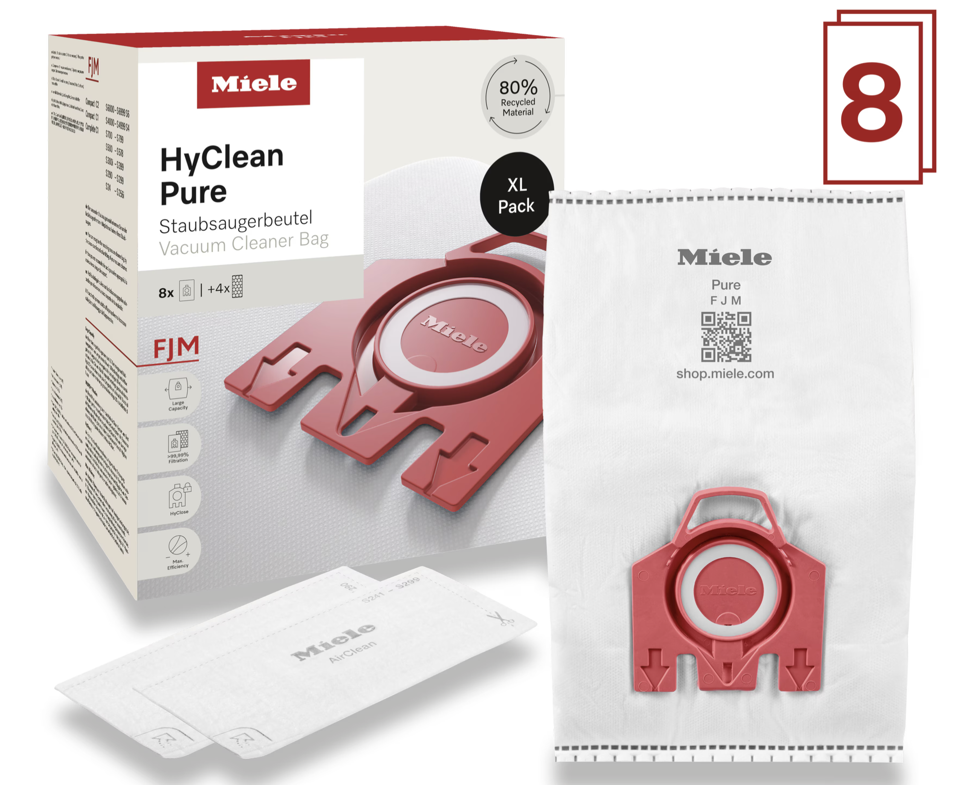 Miele 12498160 - FJM XL HyClean Pure Staubsaugerbeutel