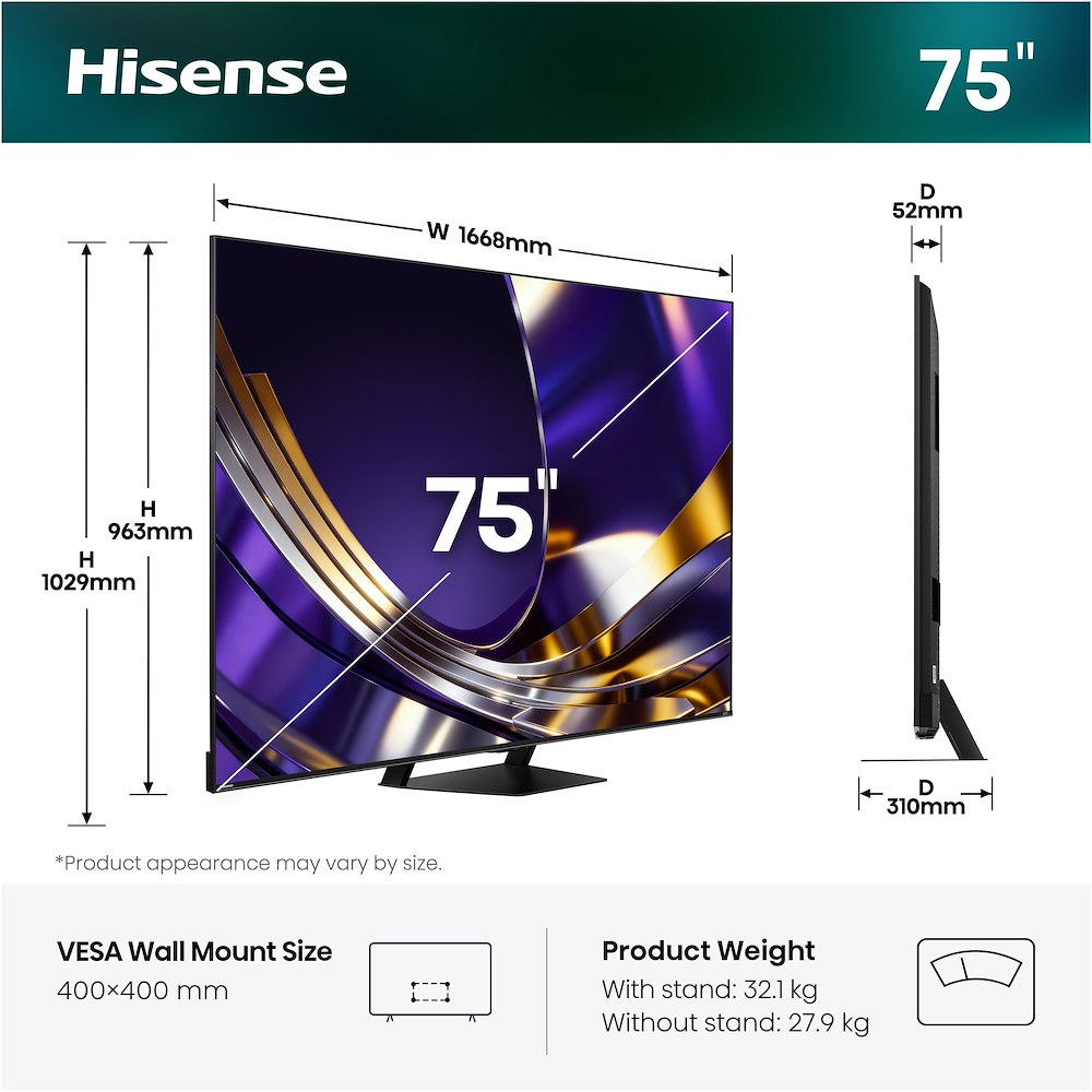 HISENSE 75U7S PRO - 75" MiniLED 4K Fernseher
