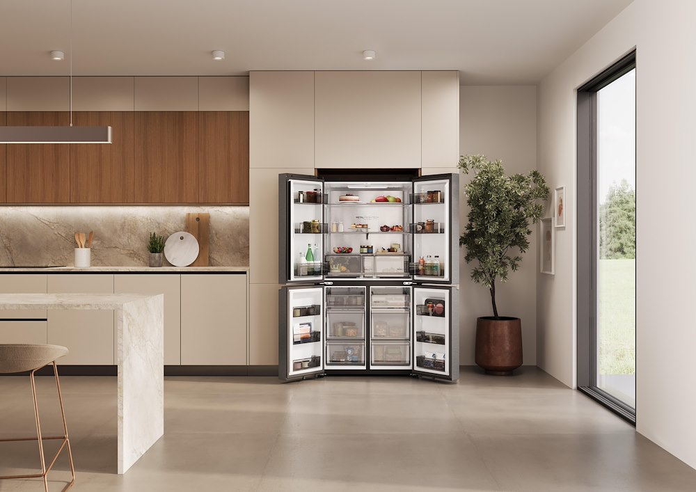 HAIER HCR59F18DNMM - 4-türiger NoFrost Kühlschrank 706L Inox