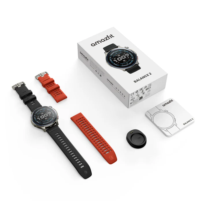 Amazfit BALANCE2BLACK - Smartwatch mit langer Akkulaufzeit