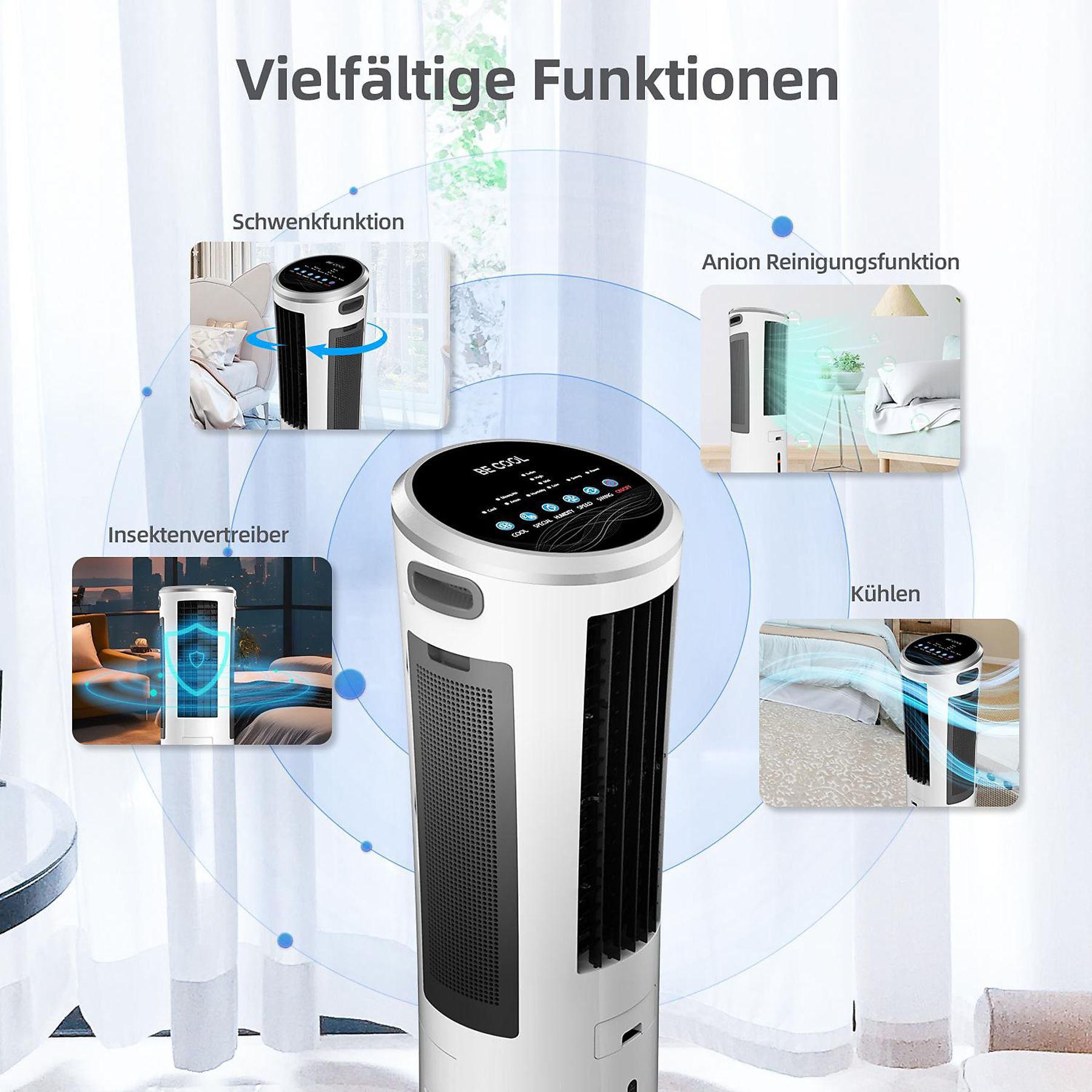 BE COOL BC18AC2301IKF - Luftkühler mit Mückenabwehr
