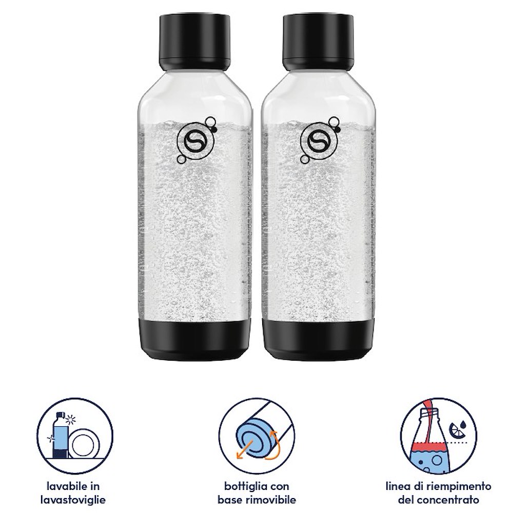 SODASTREAM 1542220390 - Fresh 1LT Flaschen Bipack Schwarz