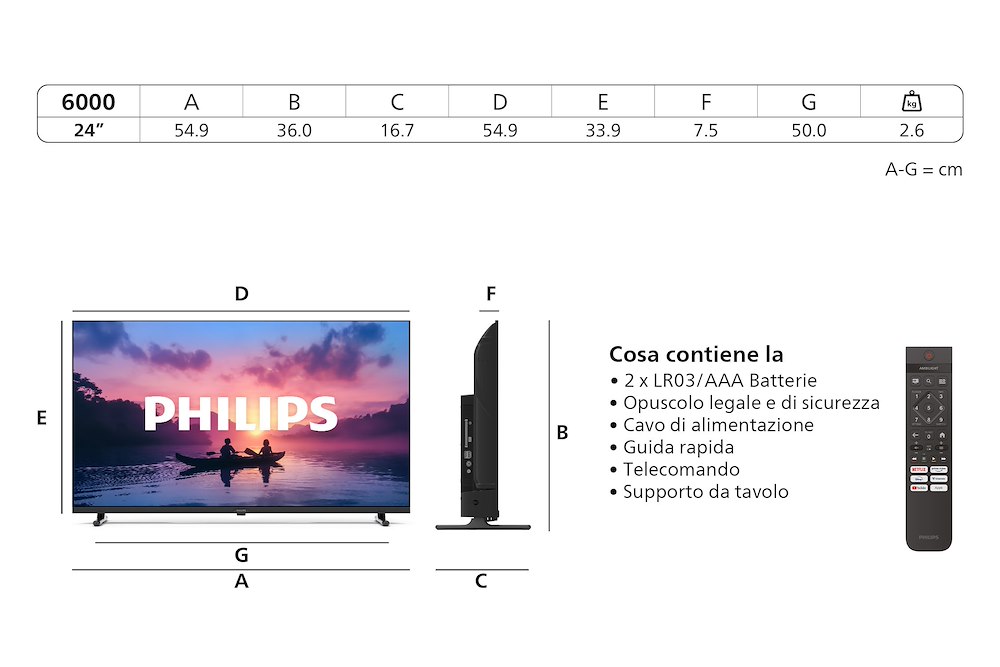 PHILIPS 24PHS605/12 - TV LED 24" Smart HD