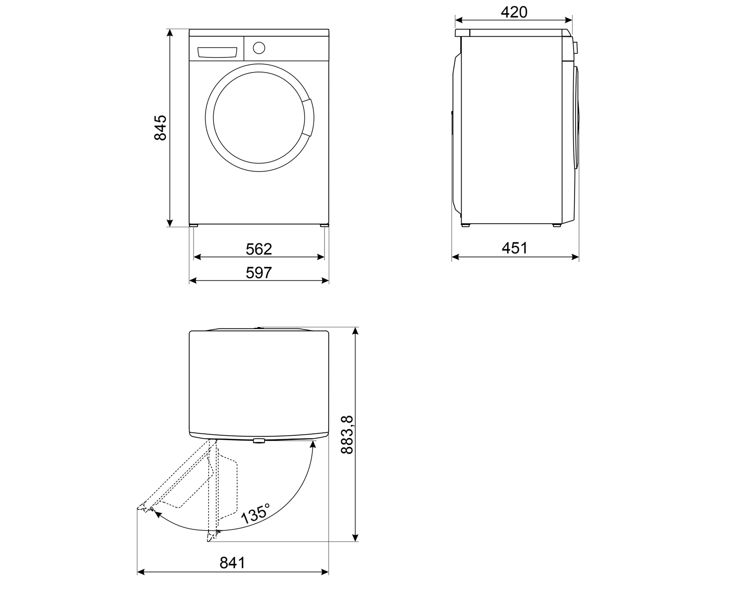 SMEG LBW62UE - Frontlader Waschmaschine 6 kg