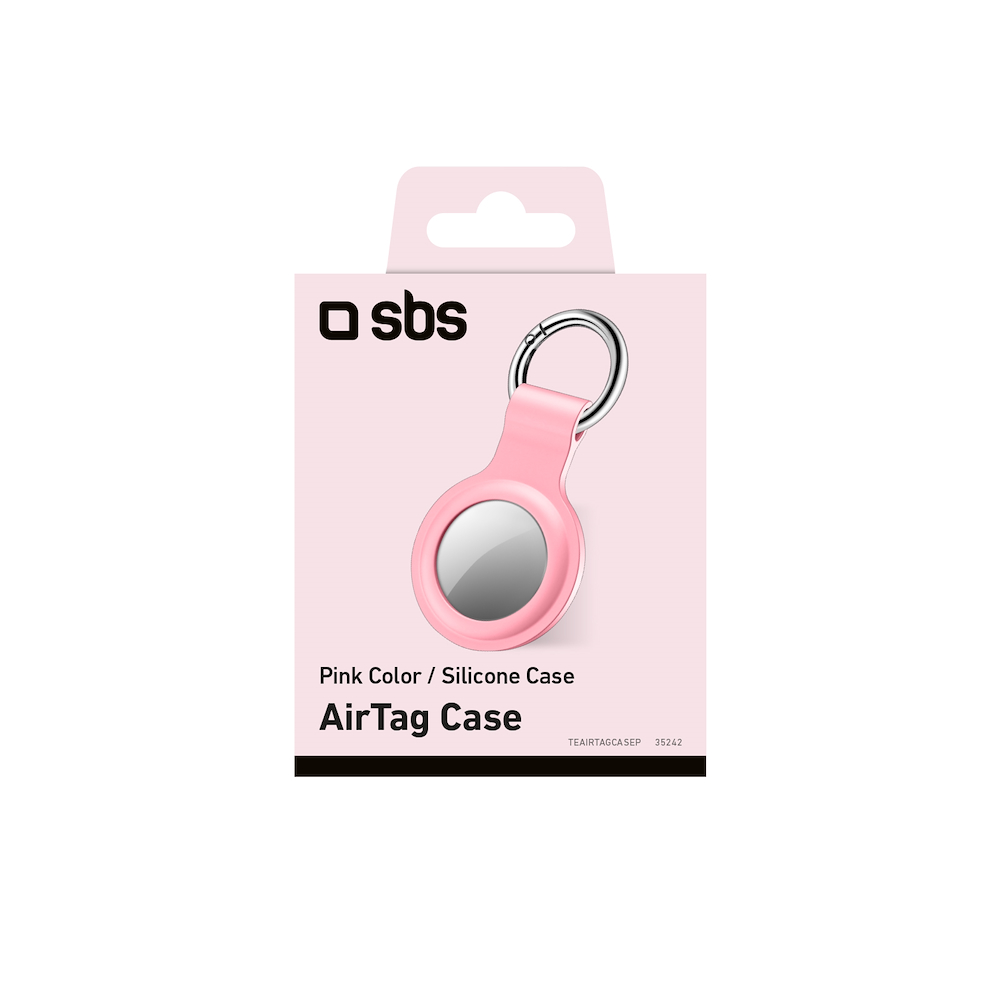 SBS TEAIRTAGCASEP - Silicone Cover für AirTag in Rosa