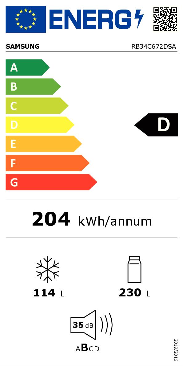 SAMSUNG RB34C672DSAEF - Kombikühlschrank EcoFlex 344LT mit NoFrost