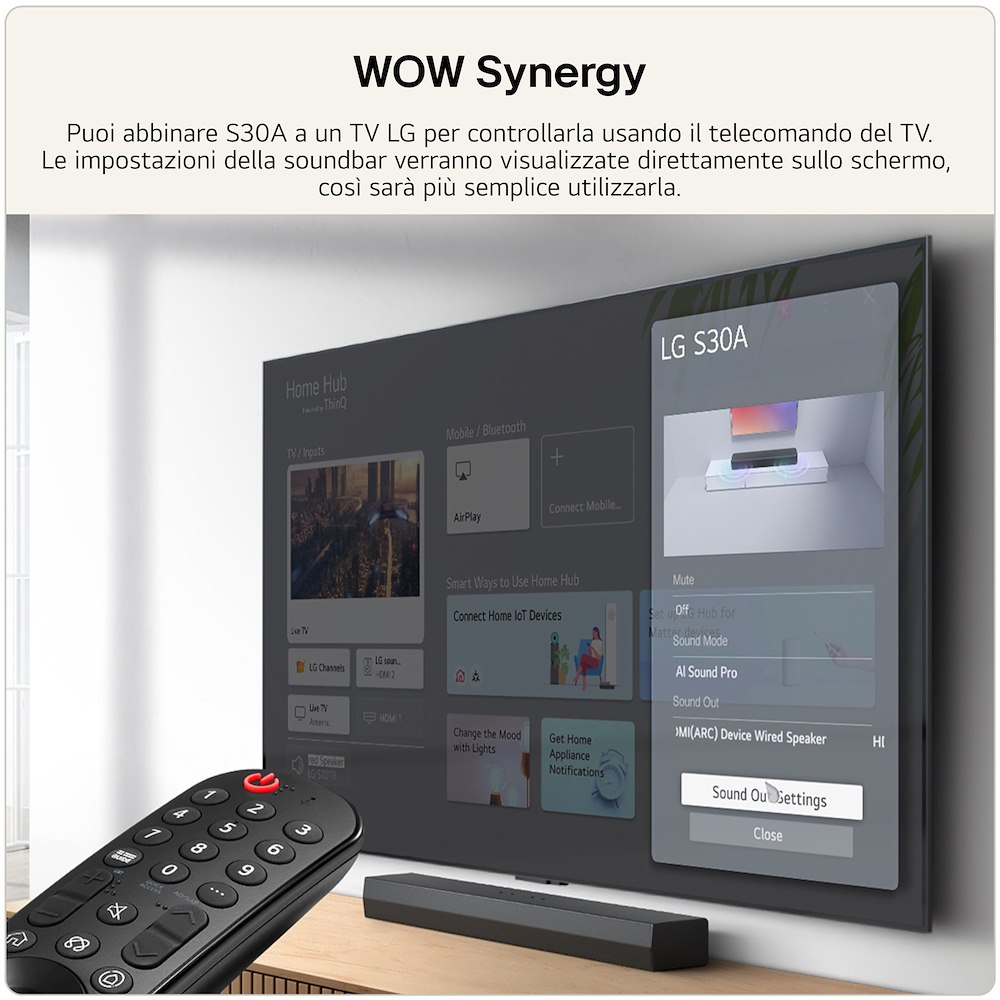 LG S30A - Soundbar 140W 2.1 mit Subwoofer