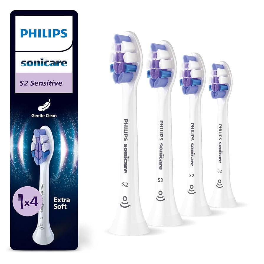 PHILIPS HX6054/87 Sonicare S2 Sensitiv Standard Ersatz-Zahnbürsten / Aufsteckbürsten 4er Pack
