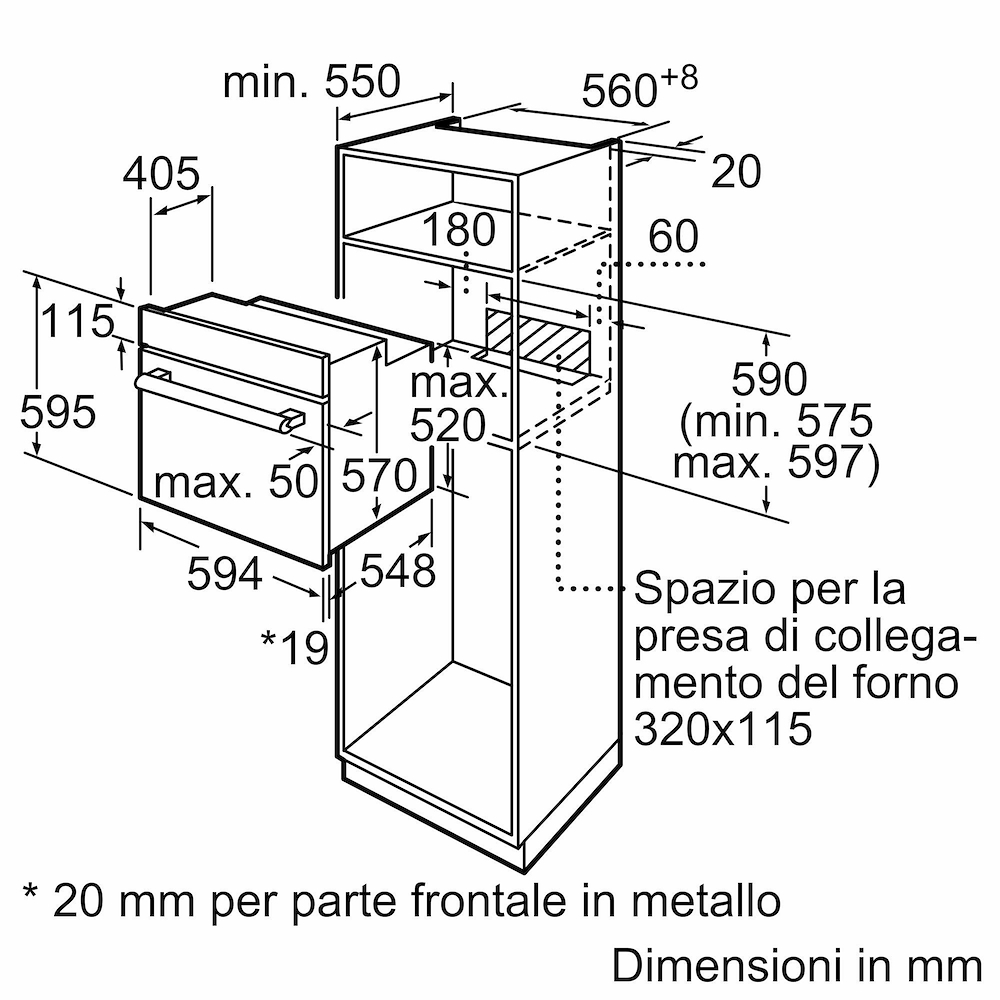 BOSCH HBF011BR0 - Einbau-Elektroherd 60cm Edelstahl