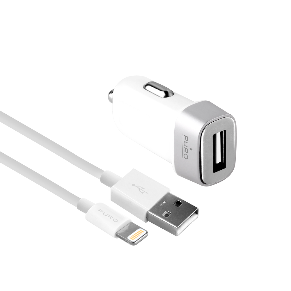 PURO MCHUSBAPLTCWHI - Auto-Ladegerät USB