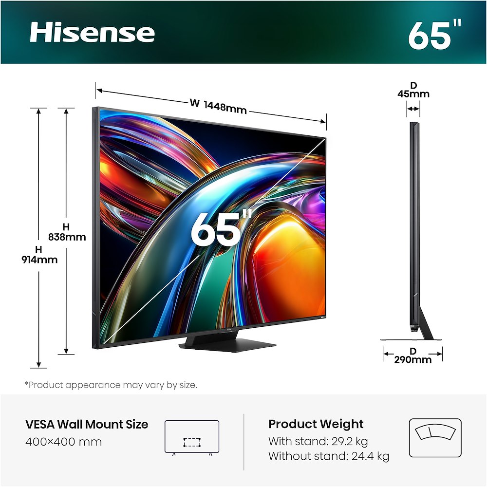 HISENSE 65UR9S - TV RGB MiniLED 170Hz 65" 4K