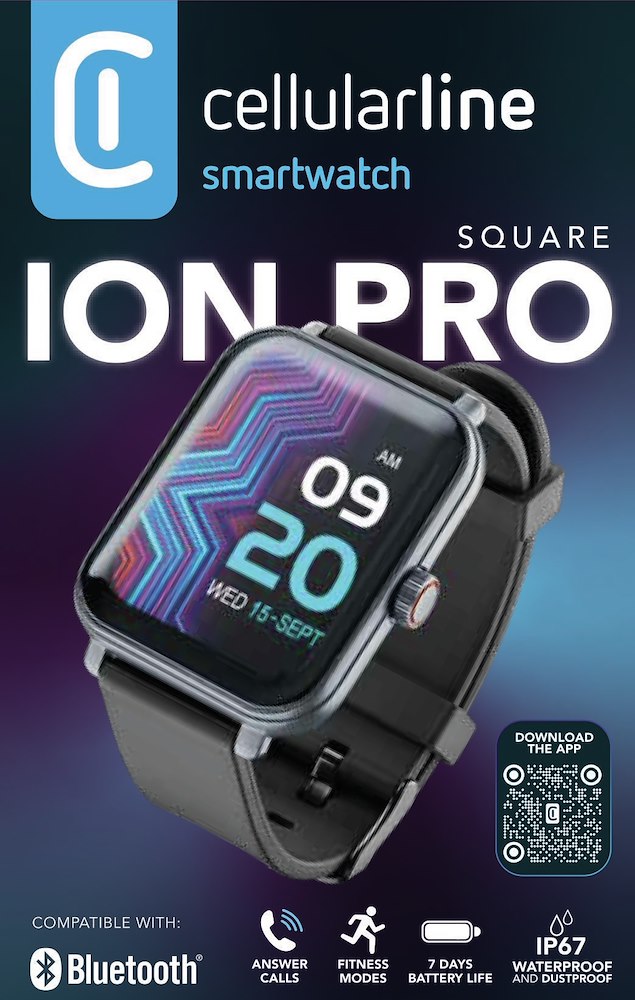 CELLULAR LINE BTIONWATCHPROSK 0704391 SMART WATCH QUADRATO BT NERO