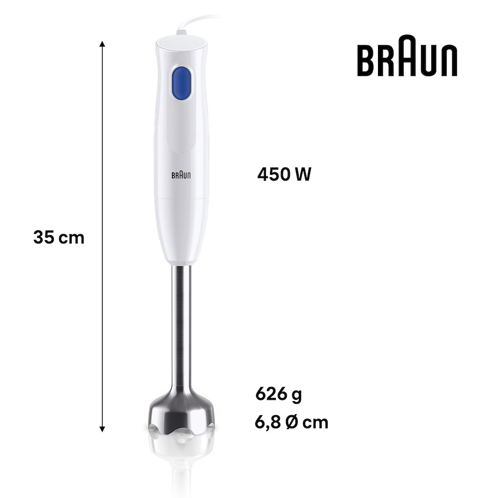 BRAUN MQ10202MWH - Stabmixer 450W mit Zubehör