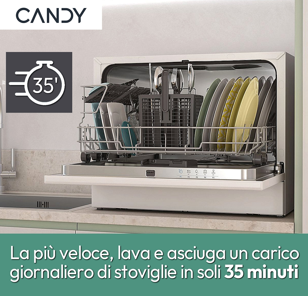 CANDY CP6E51LW - Candy 6 Plätze Geschirrspüler freistehend