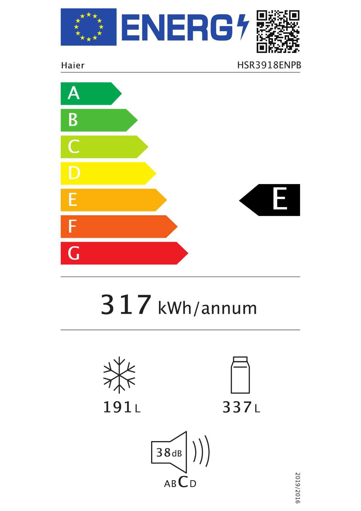 HAIER HSR3918ENPB - Side-By-Side Kühlschrank Schwarz 528L