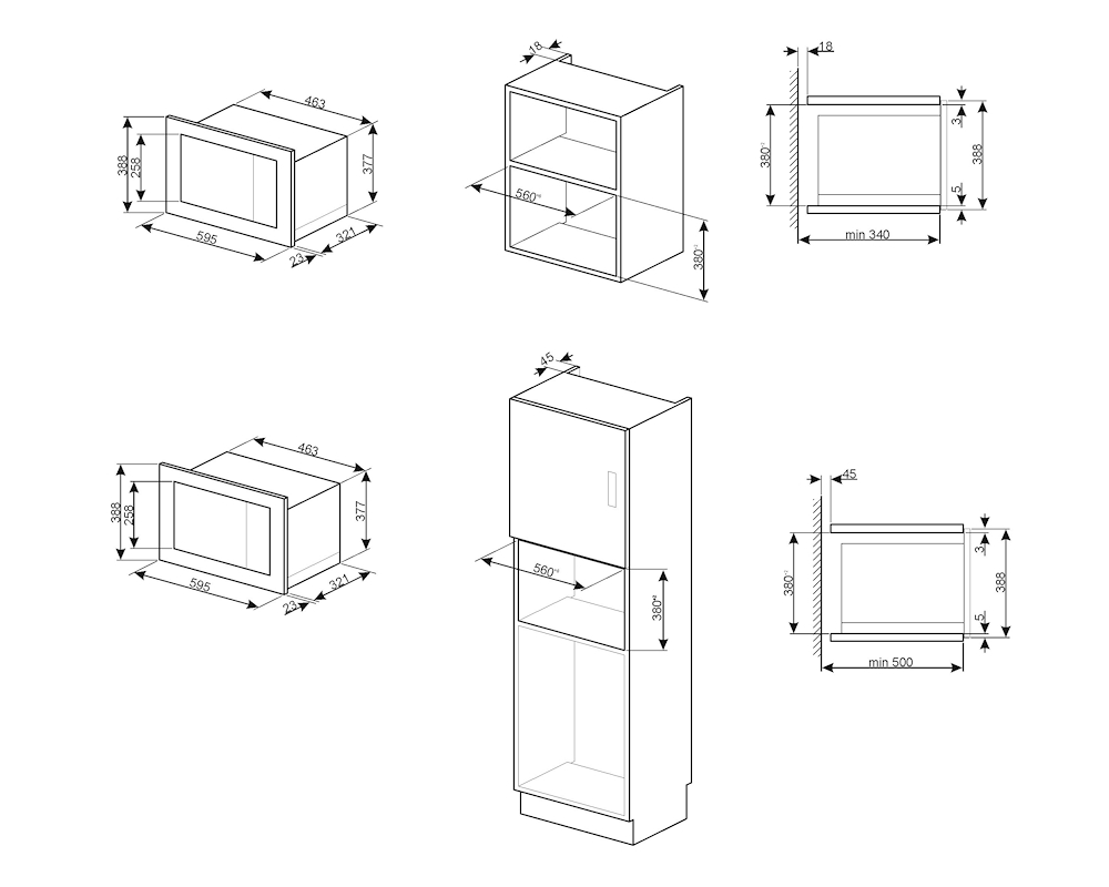 SMEG FMI020X - Smeg Mikrofon mit 20L und 6 Funktionen