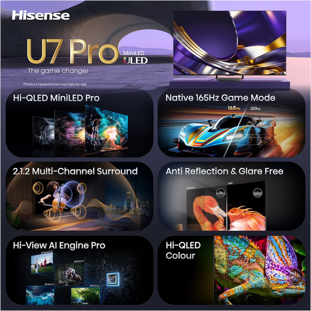 HISENSE 75U7S PRO - 75" MiniLED 4K Fernseher