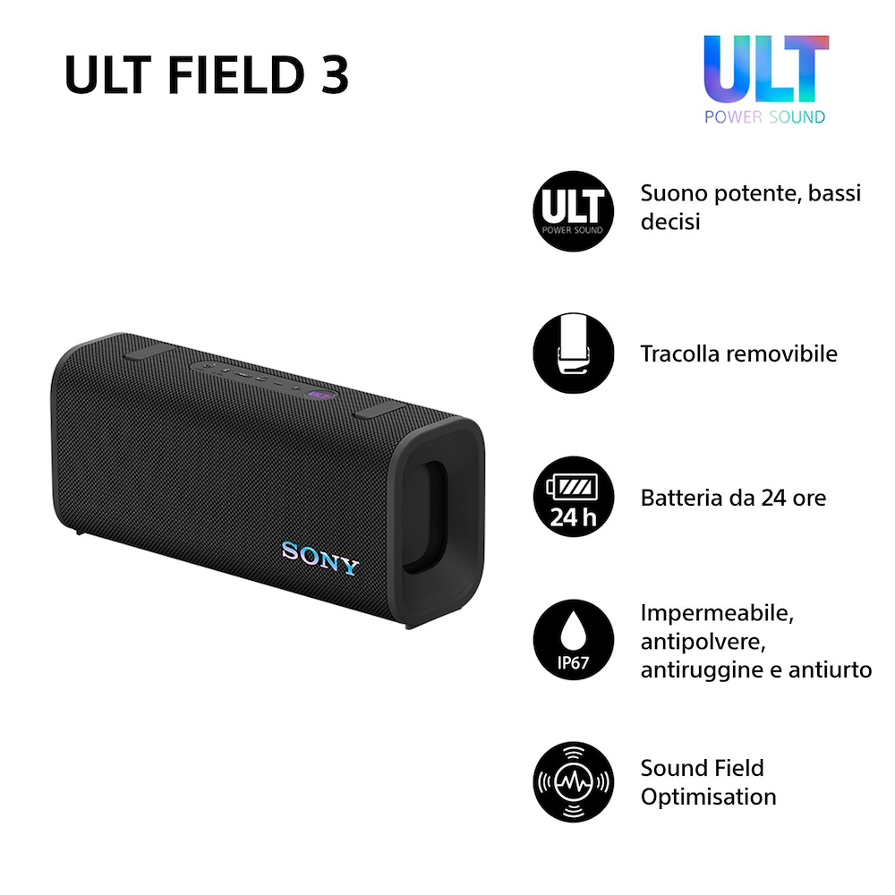 SONY SRSULT30B - Tragbarer Wireless Lautsprecher Schwarz