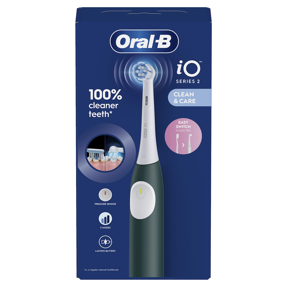 ORAL-B IO2CLEANANDCAREDARKGREEN - Oral-B iO 2 Elektrische Zahnbürste Grüne Farbe