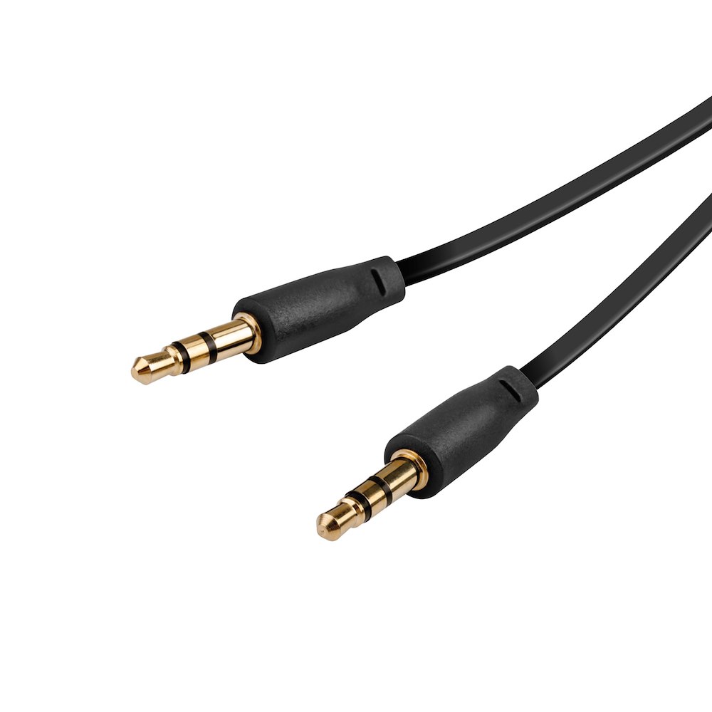 VIVANCO VVAJACFLAT05MMGK - 0.5m Audio Jack Kabel