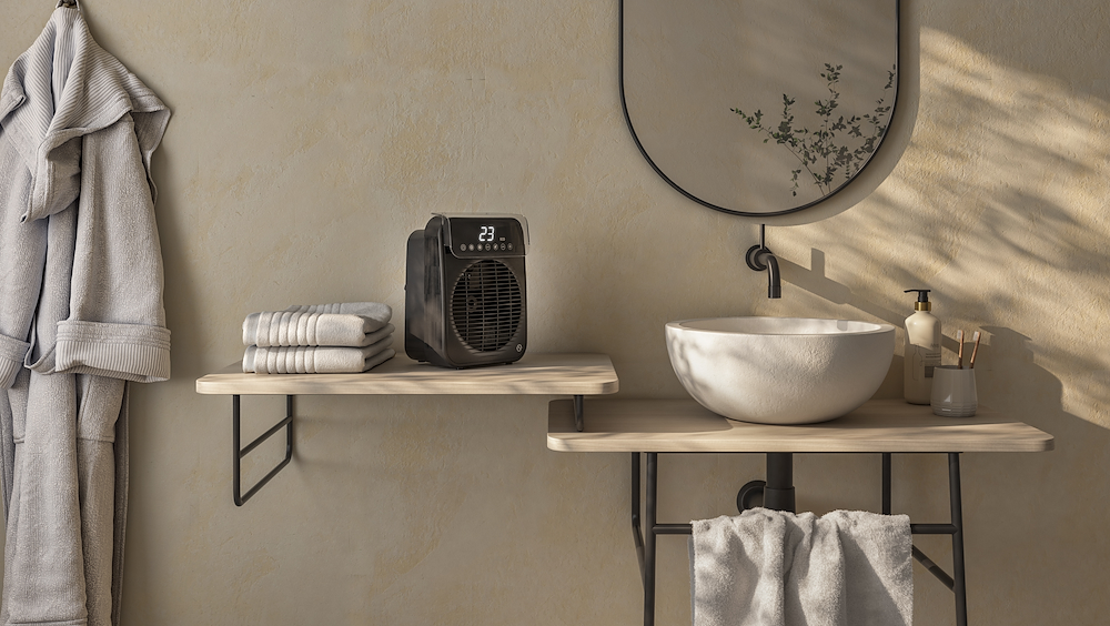 SPLENDID CALDOTEKNO - 2000W Badezimmer Heizgebläse in Schwarz