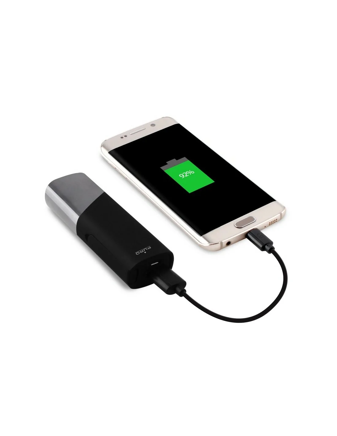 PURO BB25P1LEDBLK - Premium Powerbank 2500mAh mit LED-Licht