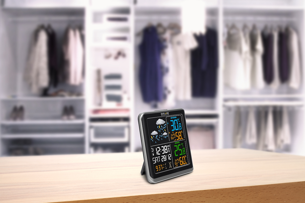 EXPLORE SCIENTIFIC WSH4008CCM3000 - Funk Wetterstation mit Weckerfunktion