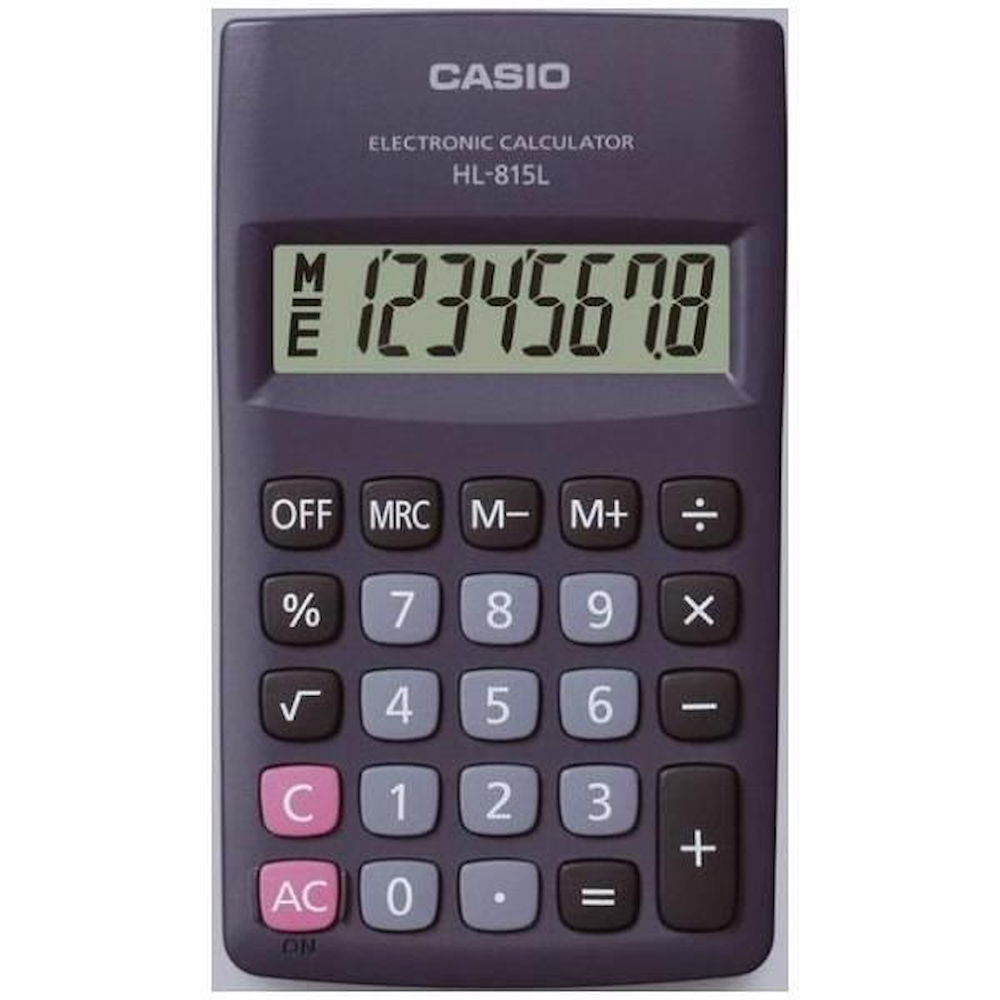 CASIO HL815LBL - HL815LBL HL815LBL CALCOLAT.TASCABILE 8CIFRE RADICE QUADR. BIG DISPL.