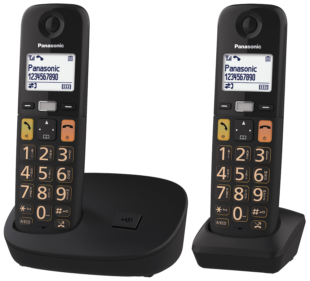 PANASONIC KXTGU112EXB - Kabeloses Duo-Telefon mit 1.8" Display