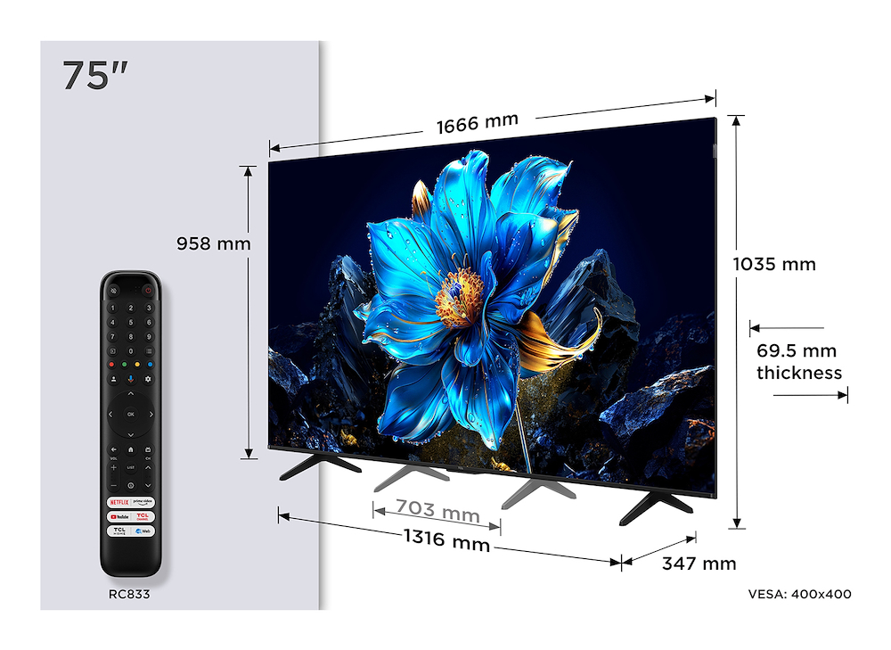 TCL 75P79K - 75" QLED 4K UHD TV mit Dolby Atmos