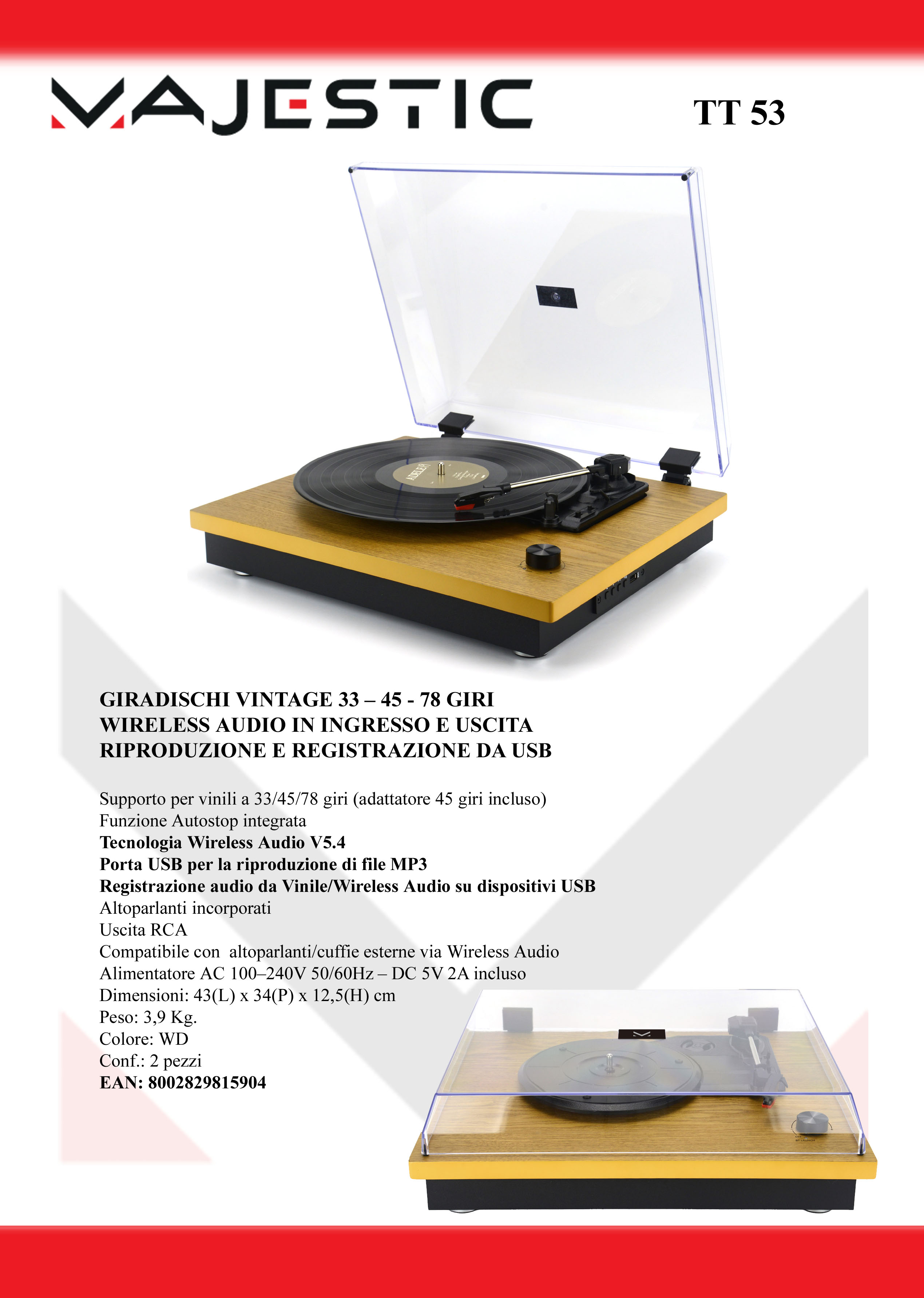 MAJESTIC TT53VD - Majestic Vintage Plattenspieler