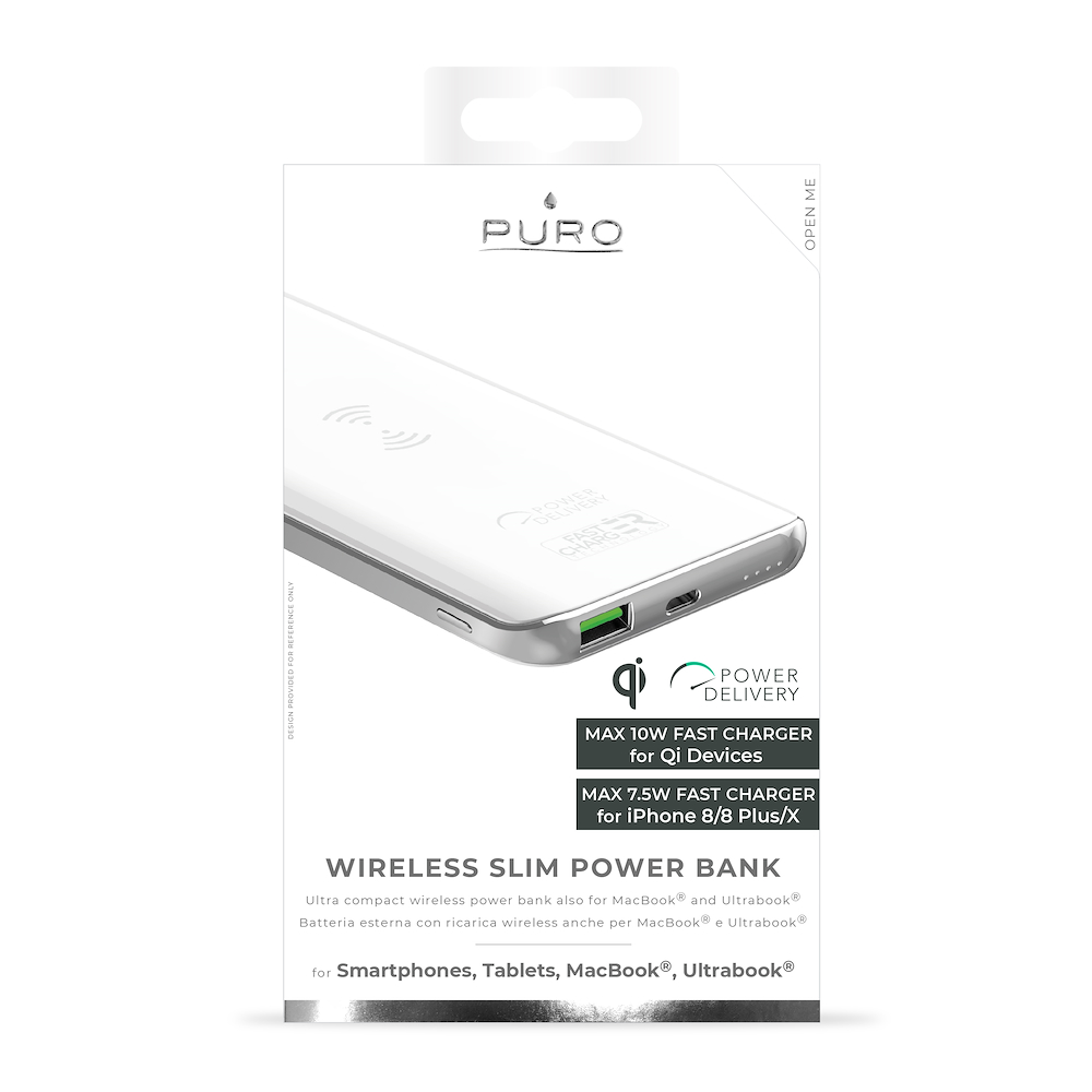 PURO FCBB80P1QIWHI - Powerbank 8000mAh Wireless und USB
