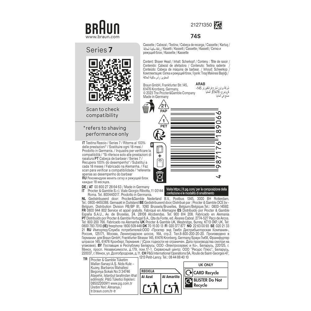 BRAUN 74S - Ersatzkopf Series 7