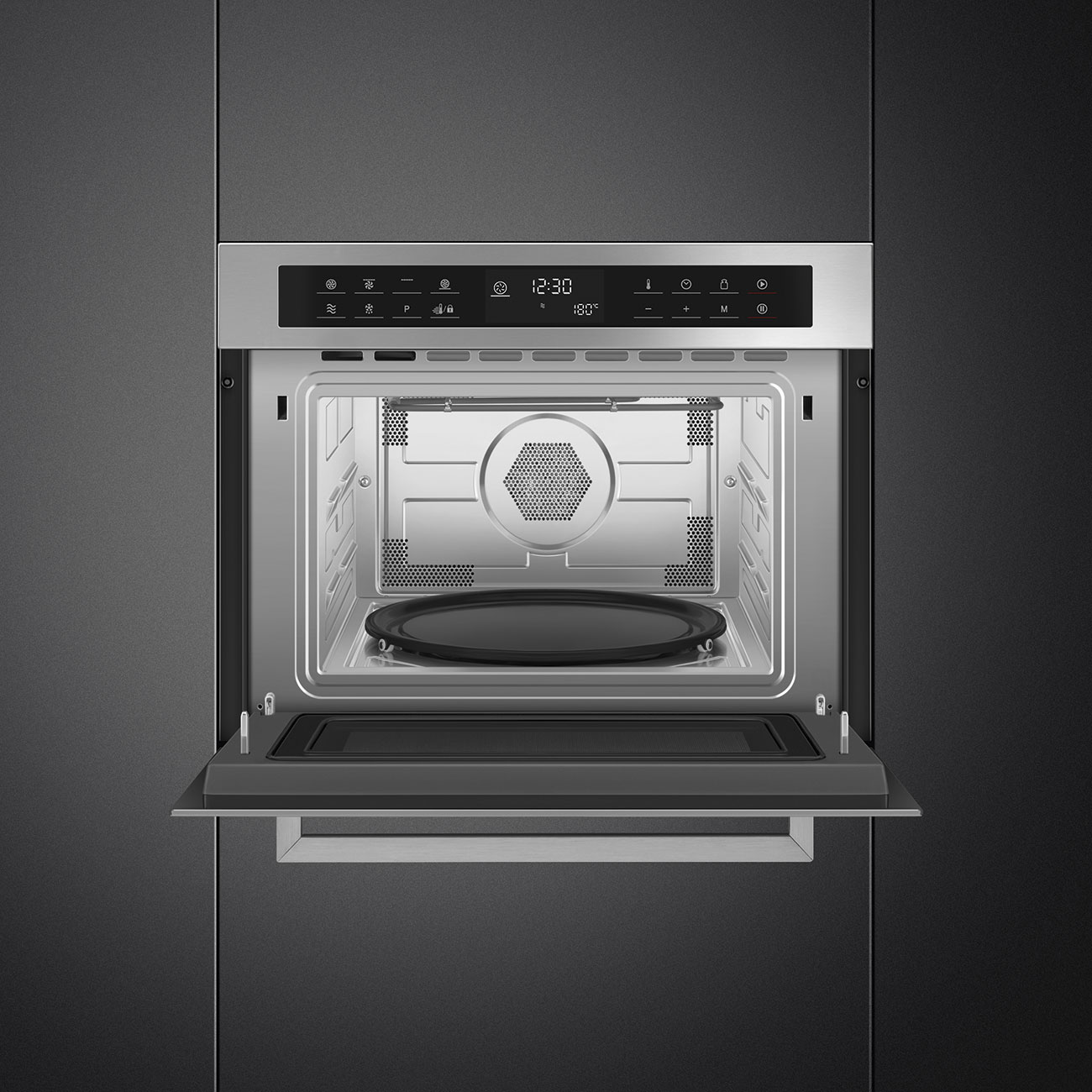 SMEG SF4400MCX1 - SF4400MCX1 Kompakt-Kombi-Mikrowelle Edelstahl