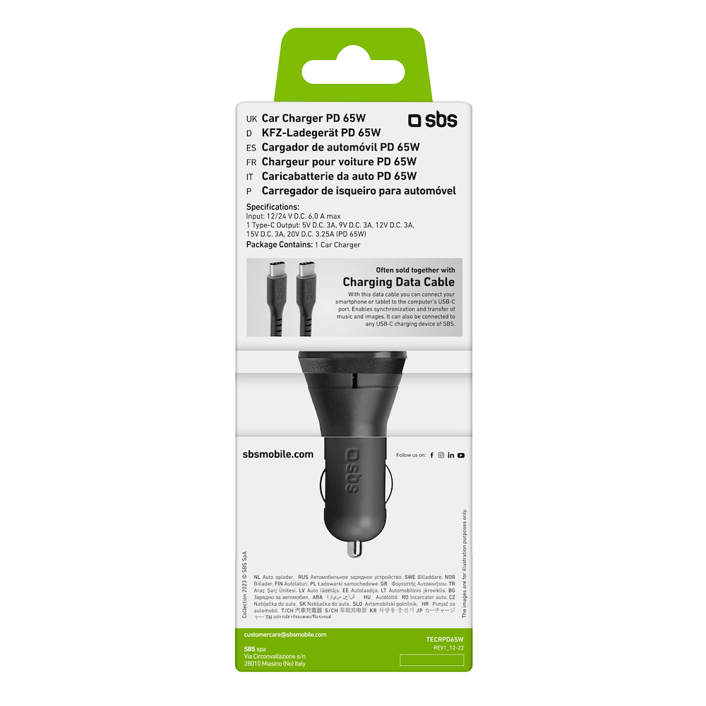 SBS TECRPD65W - TECRPD65W 0653713 CARICABATT.AUTO für SMARTPHONE PD 65W