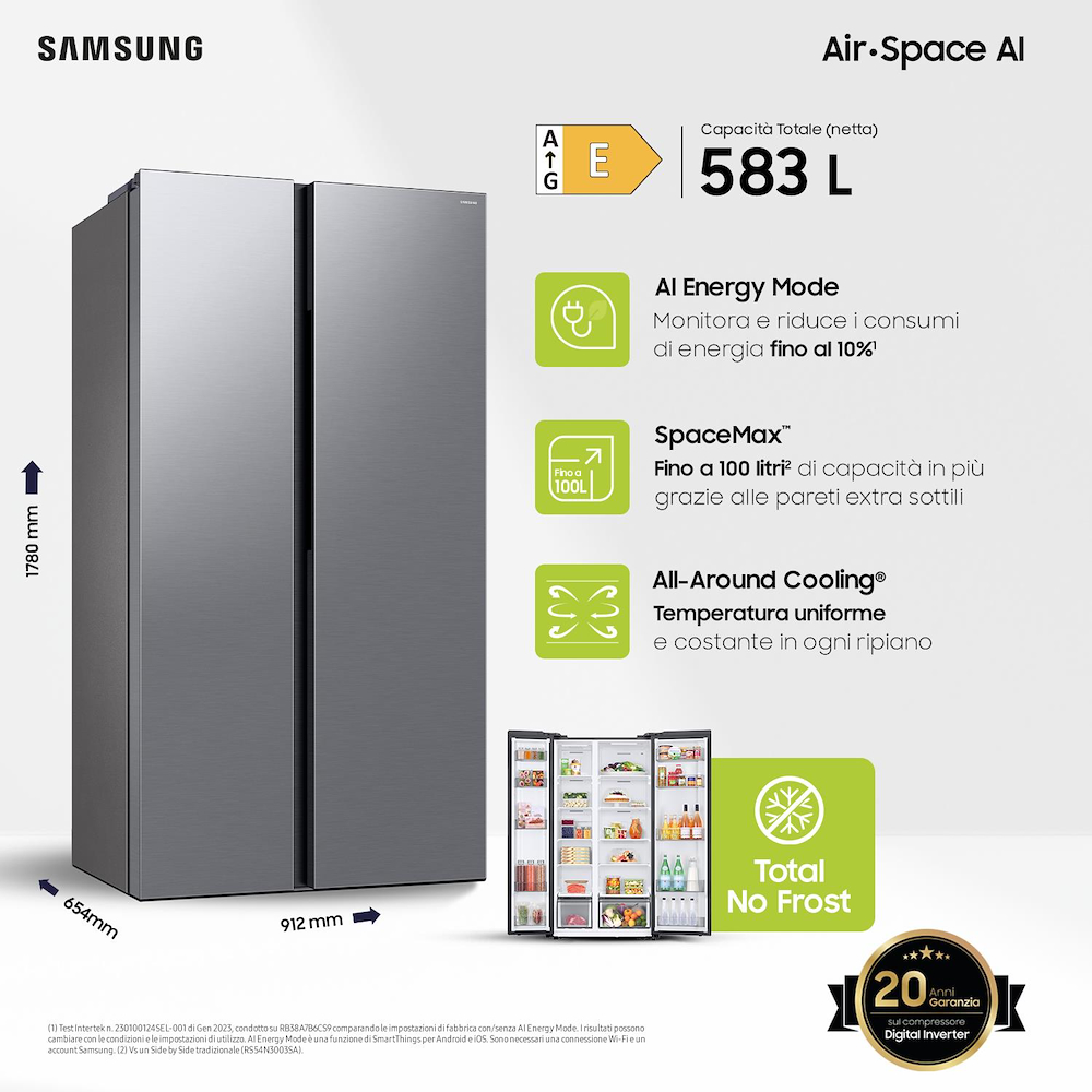 SAMSUNG RS57DG400EM9EF - Samsung Side by Side Kühlschrank AI